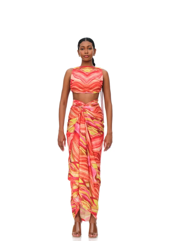 Flash Sale Andrea Iyamah Aiko Crop Top-Sunset