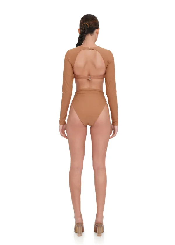 Cheap Andrea Iyamah Akacia Nude Long Sleeve Bikini