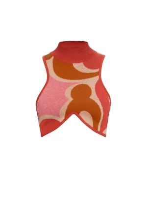 New Andrea Iyamah Ally Caro Print Knit Top