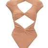 Shop Andrea Iyamah Aluna Nude One Piece Swimsuit