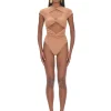 Shop Andrea Iyamah Aluna Nude One Piece Swimsuit