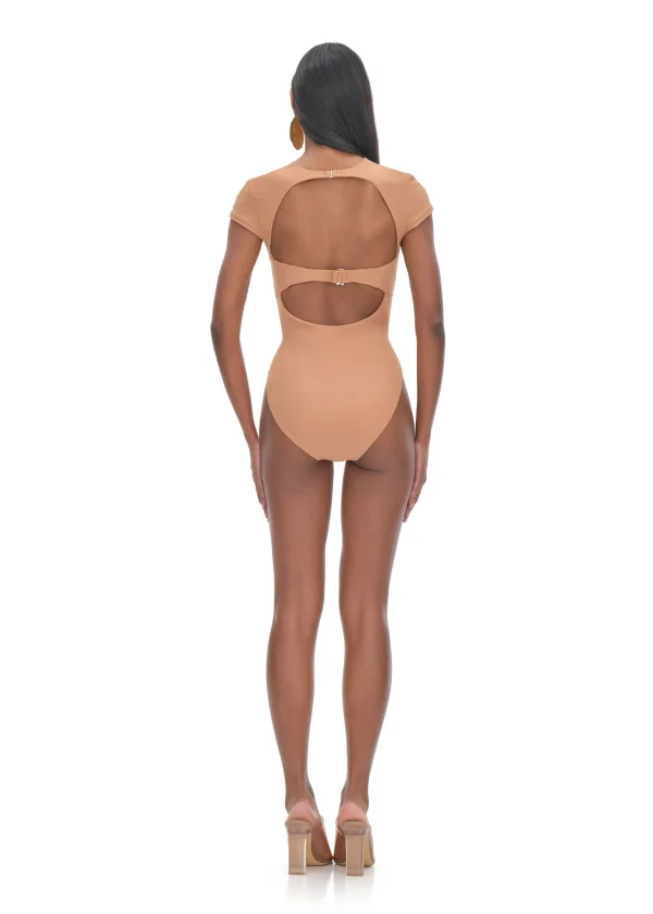 Shop Andrea Iyamah Aluna Nude One Piece Swimsuit