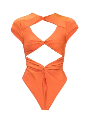 Clearance Andrea Iyamah Aluna Orange One Piece Swimsuit