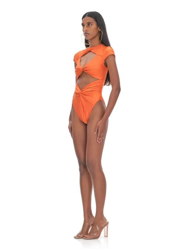 Clearance Andrea Iyamah Aluna Orange One Piece Swimsuit
