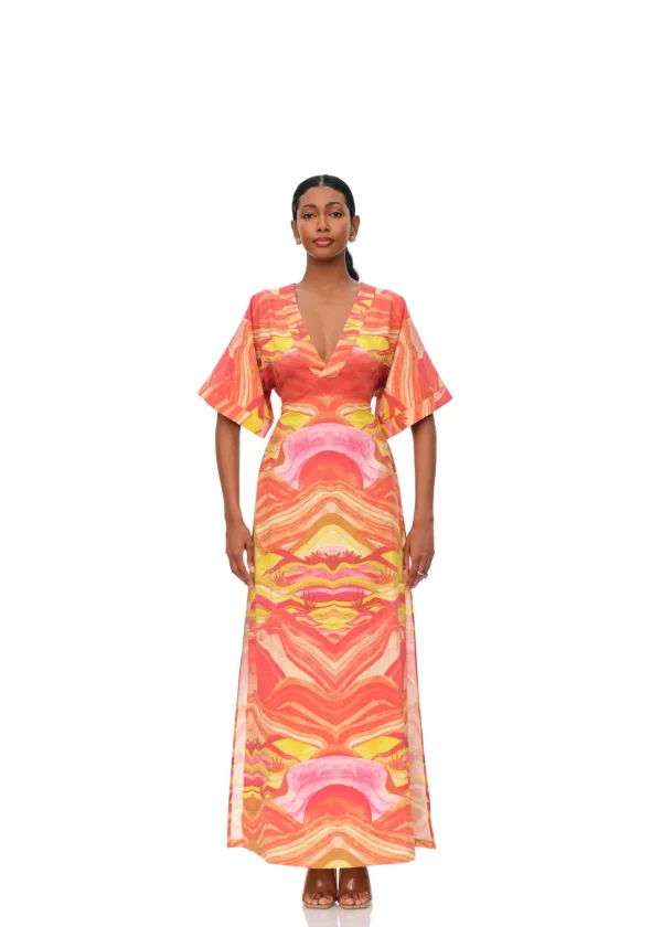 Best Andrea Iyamah Alyma Kaftan Dress-Sunset