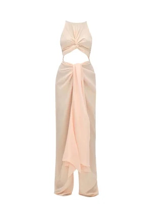 New Andrea Iyamah Aminata Champagne Jumpsuit