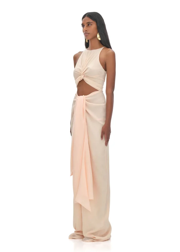 New Andrea Iyamah Aminata Champagne Jumpsuit