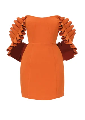 Store Andrea Iyamah Azo Dress-Tangerine