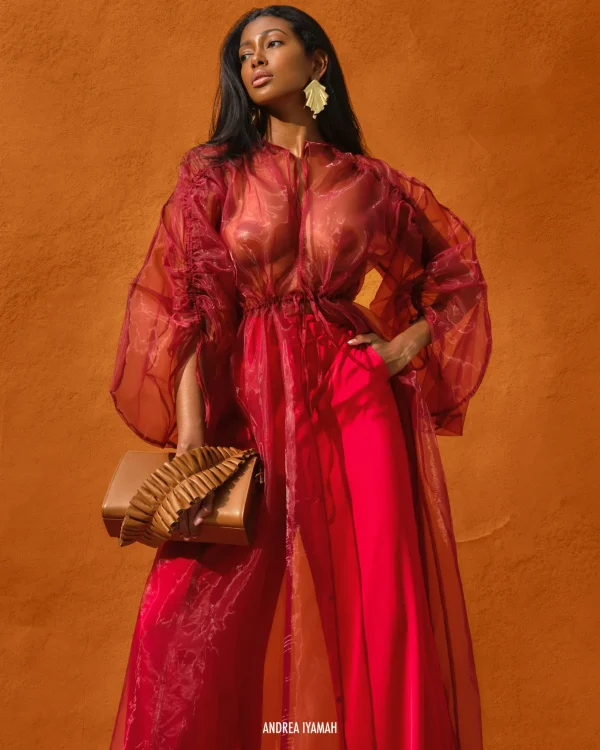 Fashion Andrea Iyamah Deko Robe-Wine