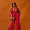 Fashion Andrea Iyamah Deko Robe-Wine