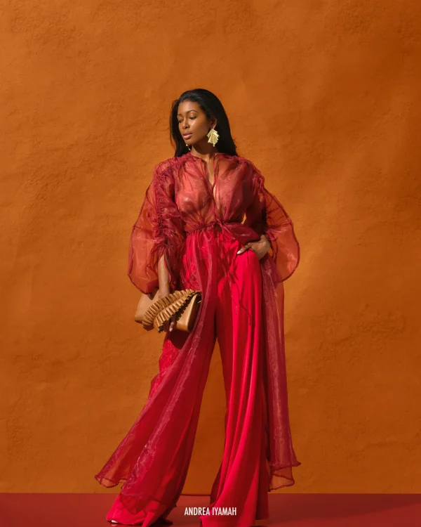 Fashion Andrea Iyamah Deko Robe-Wine