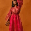 Fashion Andrea Iyamah Deko Robe-Wine
