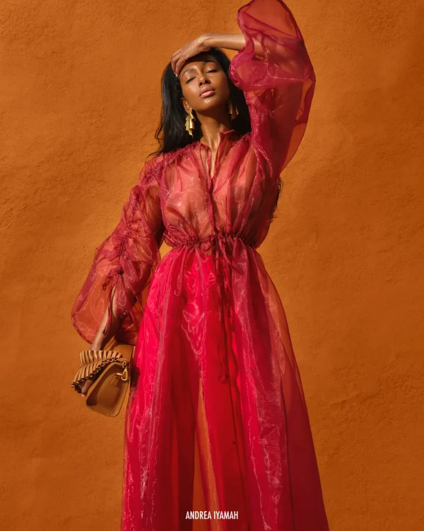 Fashion Andrea Iyamah Deko Robe-Wine