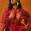 Fashion Andrea Iyamah Deko Robe-Wine