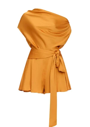 Hot Andrea Iyamah Edah Romper-Gold