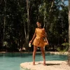 Hot Andrea Iyamah Edah Romper-Gold