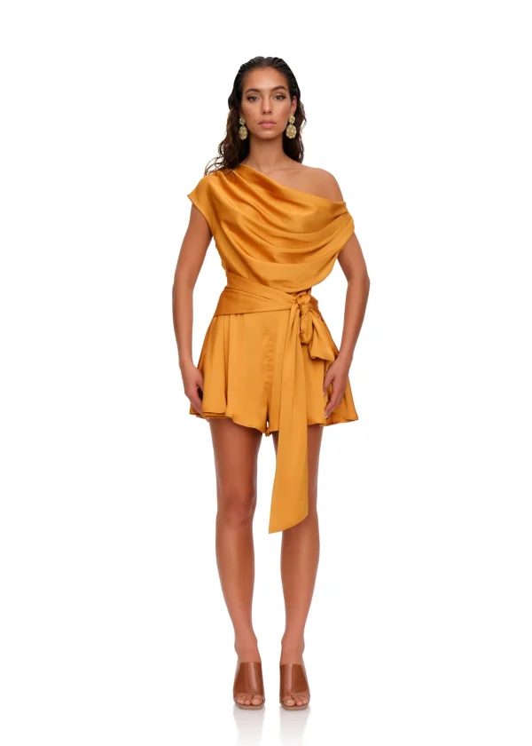 Hot Andrea Iyamah Edah Romper-Gold