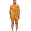 Hot Andrea Iyamah Edah Romper-Gold