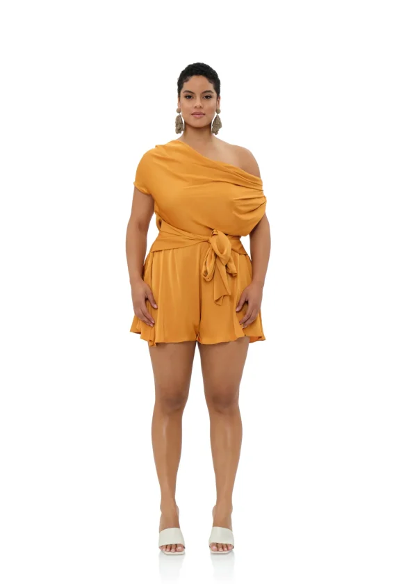 Hot Andrea Iyamah Edah Romper-Gold