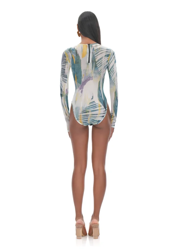 Fashion Andrea Iyamah Elle Abstract Bark Mesh Bodysuit