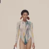 Fashion Andrea Iyamah Elle Abstract Bark Mesh Bodysuit