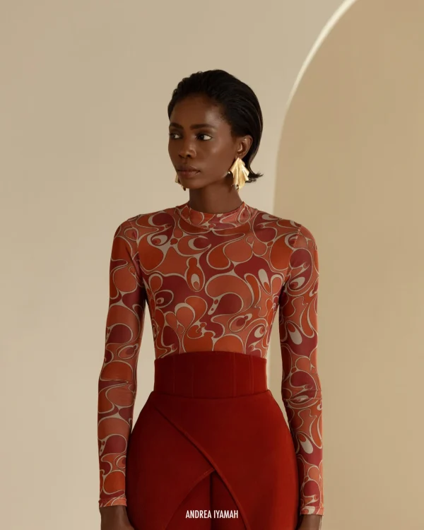 Best Andrea Iyamah Elle Caro Print Bodysuit