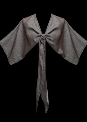 New Andrea Iyamah Eti Ash Grey Crop Top
