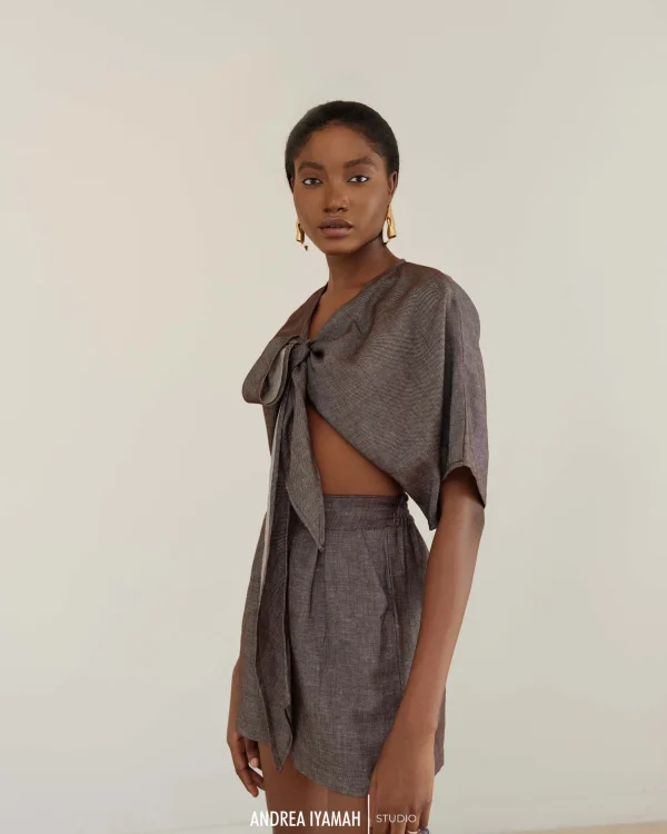 Best Sale Andrea Iyamah Eti Ash Grey Shorts