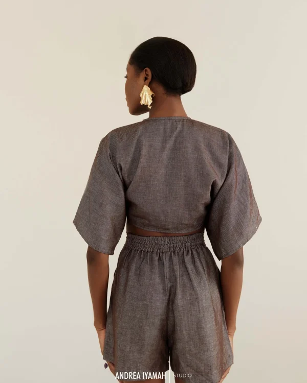 Best Sale Andrea Iyamah Eti Ash Grey Shorts