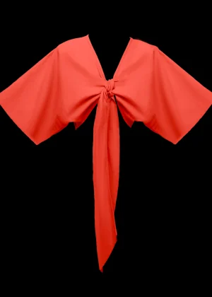 Best Sale Andrea Iyamah Eti Coral Crop Top