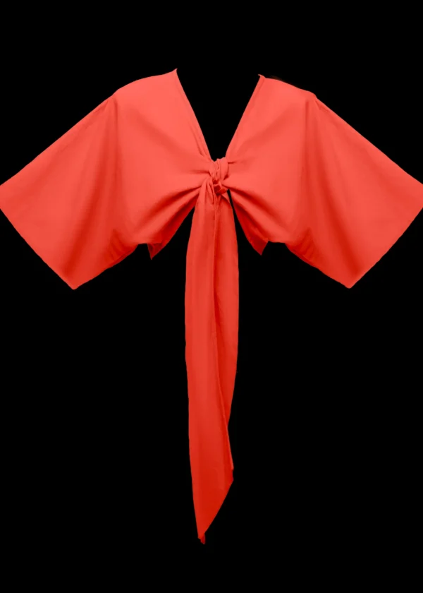 Best Sale Andrea Iyamah Eti Coral Crop Top