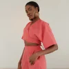 Shop Andrea Iyamah Eti Coral Shorts