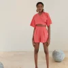 Shop Andrea Iyamah Eti Coral Shorts