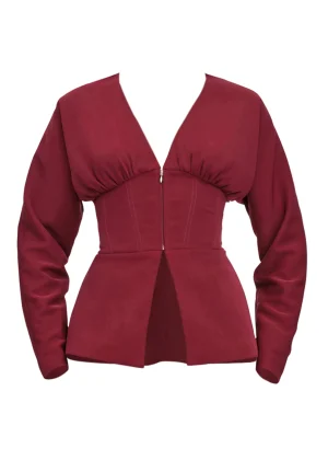 Discount Andrea Iyamah Gia Corset Blazer-Plum