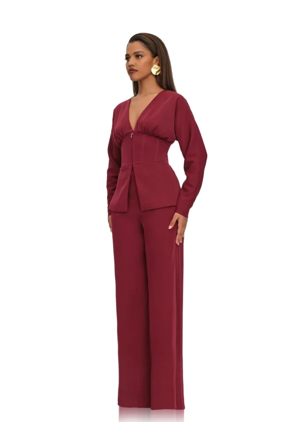 Discount Andrea Iyamah Gia Corset Blazer-Plum