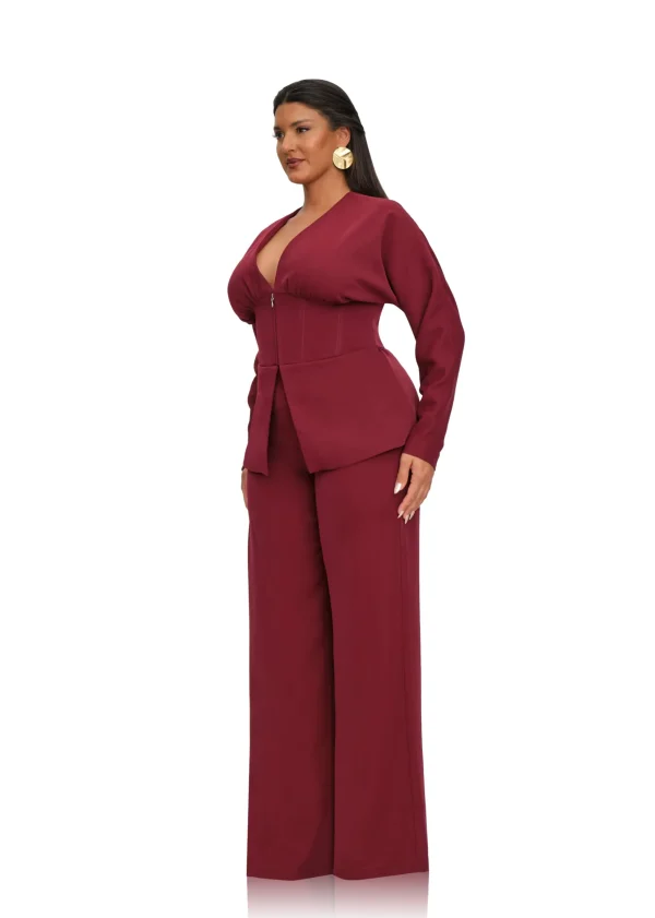 Discount Andrea Iyamah Gia Corset Blazer-Plum
