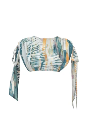 Online Andrea Iyamah Halima Abstract Bark Cropped Top