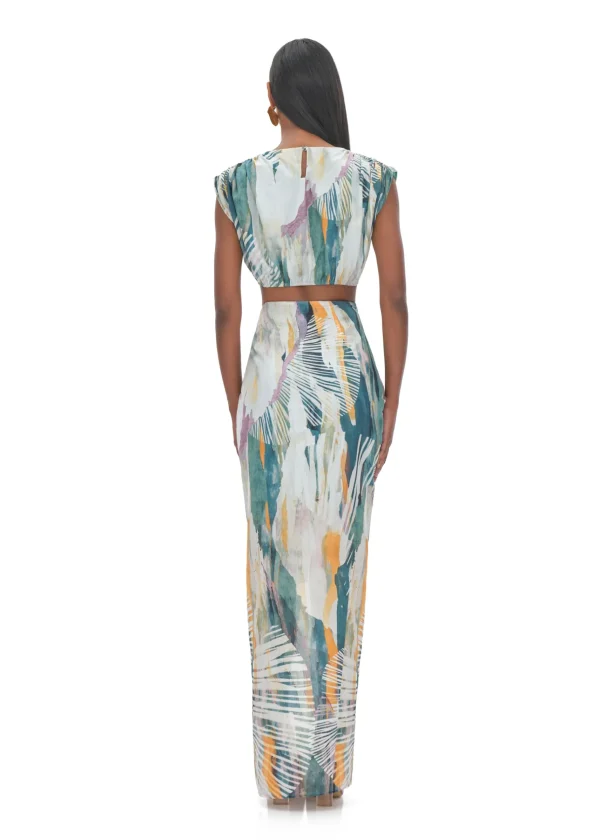 Online Andrea Iyamah Halima Abstract Bark Cropped Top