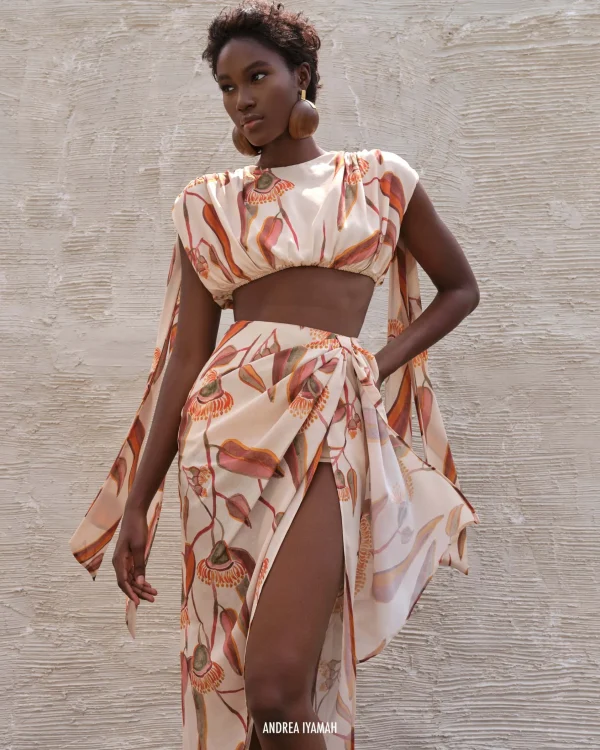 Clearance Andrea Iyamah Halima Eucalyptus Wrap Skirt