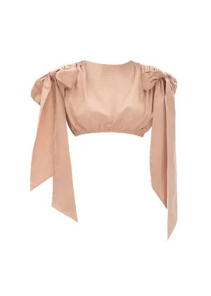 New Andrea Iyamah Halima Nude Cropped Top