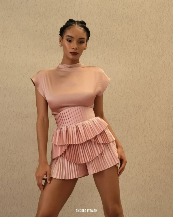 Fashion Andrea Iyamah Hami Crop Top-Pearl Pink