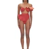 Shop Andrea Iyamah Kiara Red High Rise Bikini