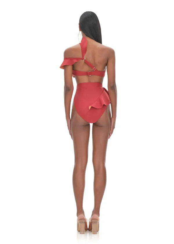 Shop Andrea Iyamah Kiara Red High Rise Bikini