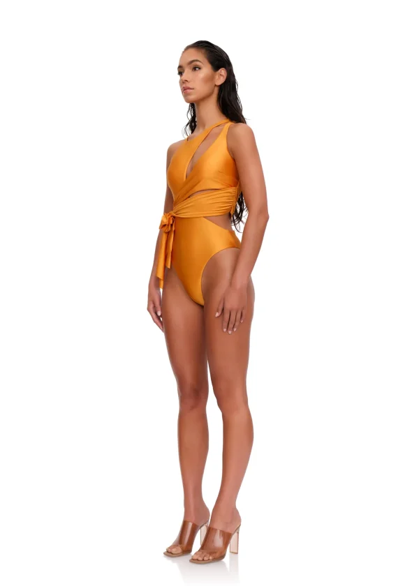 Best Sale Andrea Iyamah Lada One Piece Swimsuit-Sunset Gold