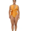 Best Sale Andrea Iyamah Lada One Piece Swimsuit-Sunset Gold