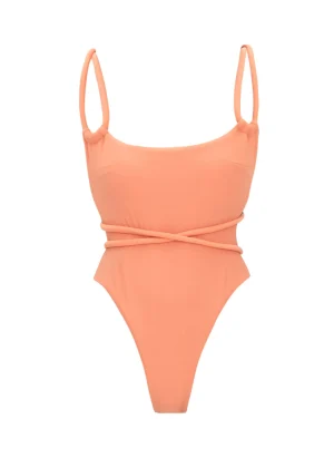 Outlet Andrea Iyamah Lima Peach One Piece Swimsuit