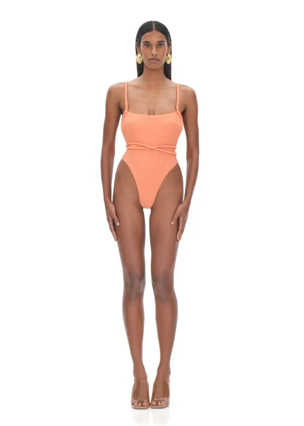 Outlet Andrea Iyamah Lima Peach One Piece Swimsuit