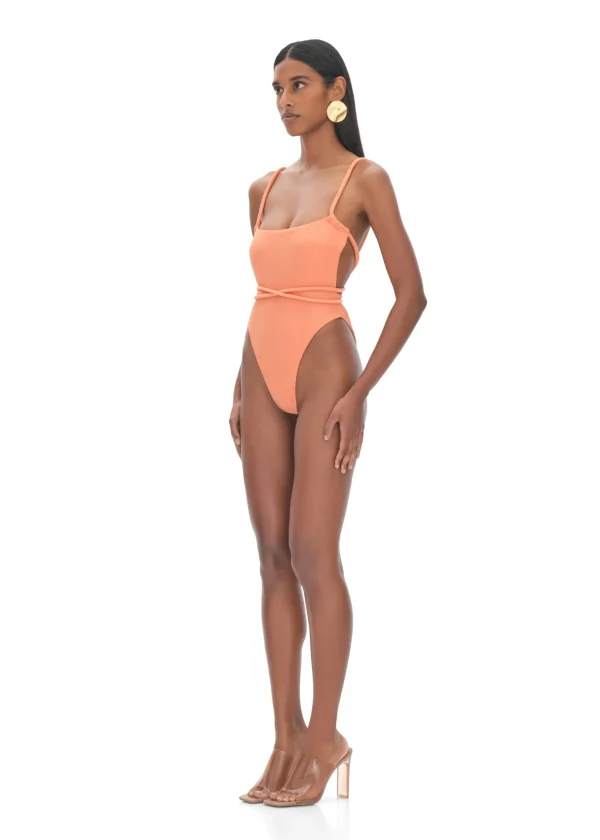 Outlet Andrea Iyamah Lima Peach One Piece Swimsuit