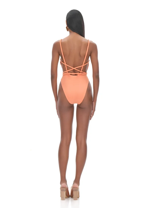Outlet Andrea Iyamah Lima Peach One Piece Swimsuit