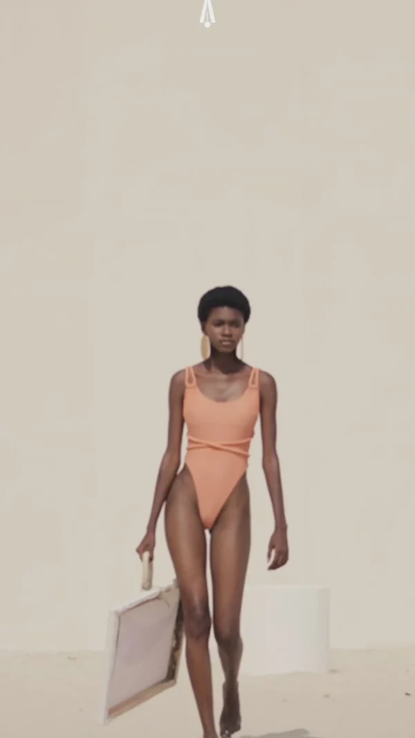 Outlet Andrea Iyamah Lima Peach One Piece Swimsuit
